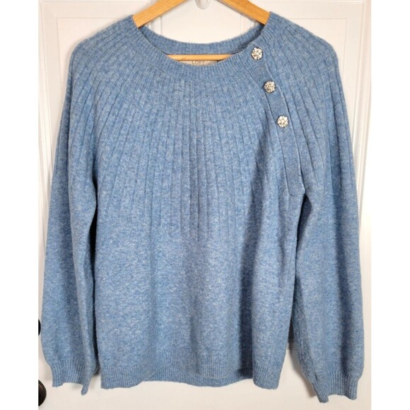 LOFT Jeweled Button Trim Sweater Size M - Picture 2 of 10